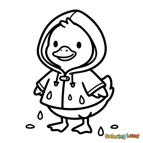 Anak Bebek Lucu Berjas Hujan