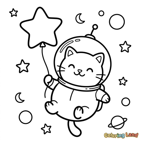 Chat Astronaute dans l'Espace