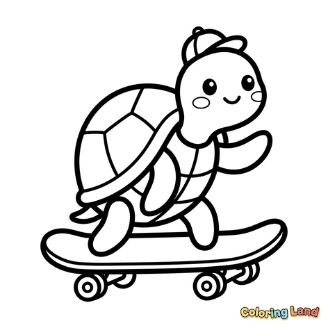 Tartaruga de Skate com Boné