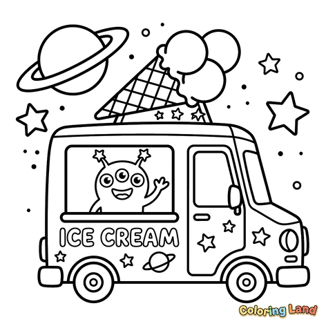 Camion à Glaces Spatial Extraterrestre