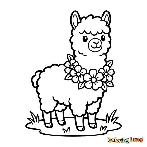 Schattige Lama met Bloemenslinger