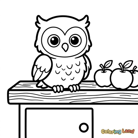 Burung Hantu Lucu dengan Apel