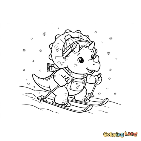 Skikjørende Baby Triceratops