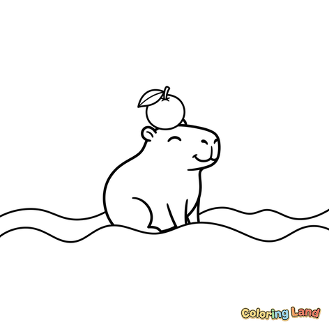 Capibara Felice con Mela sulla Testa