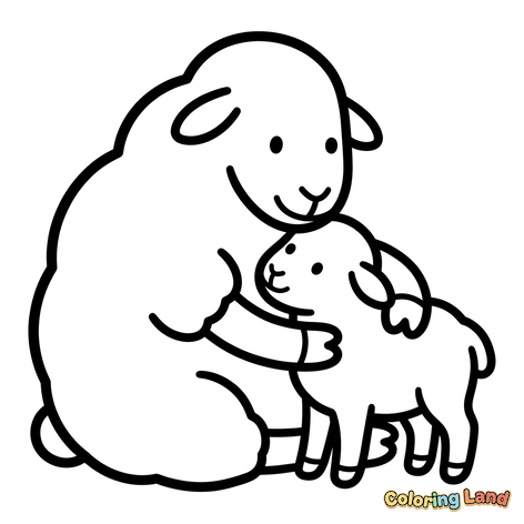 Mammafår och baby-lamm