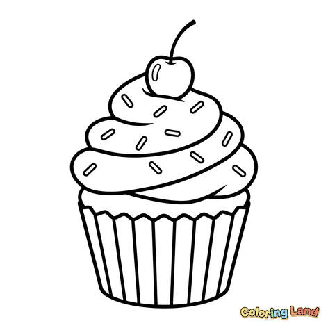 Cupcake Lezat dengan Ceri dan Taburan