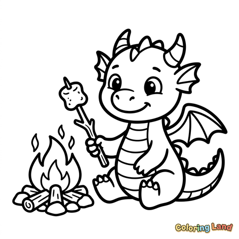 Baby Dragon Roasting Marshmallows