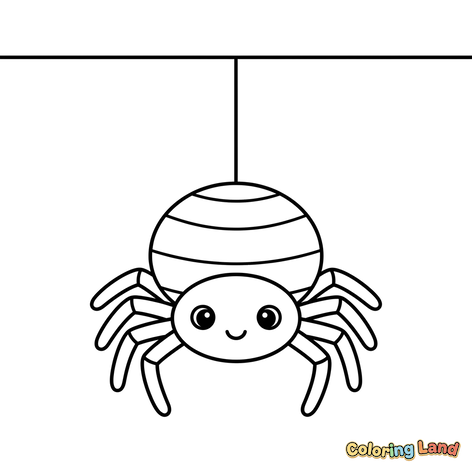 Cute Striped Spider Hanging