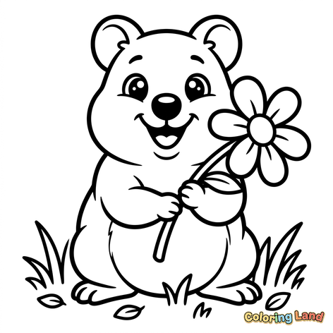 Orsetto Carino con un Fiore