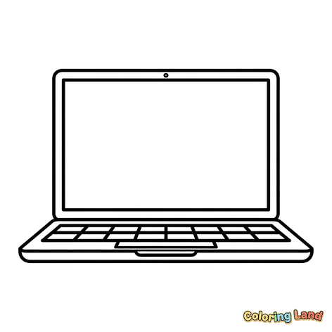 Modern Laptop with Blank Screen