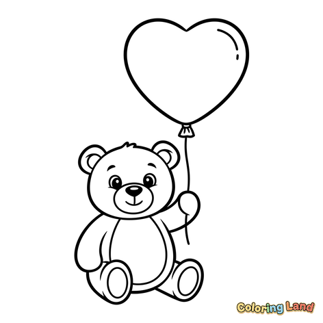 Osito de Peluche con Globo de Corazón