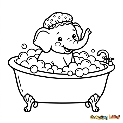 Babyolifant Bubbelbad