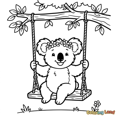 Söt Koala på en Gunga