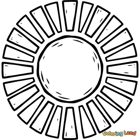 Sol Estilizado com Raios