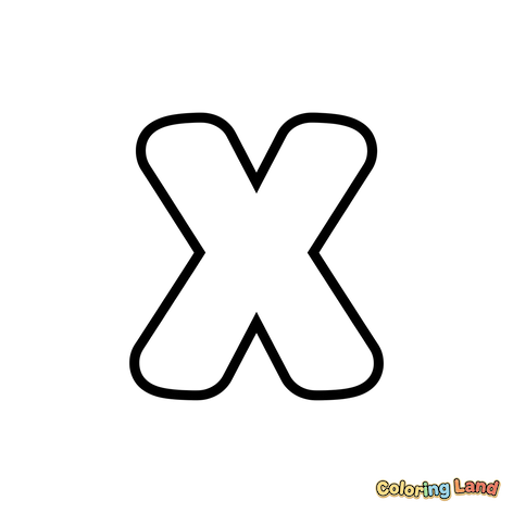 Capital Letter X with Thick Rounded Border