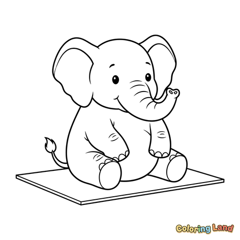 Happy Sitting Baby Elephant