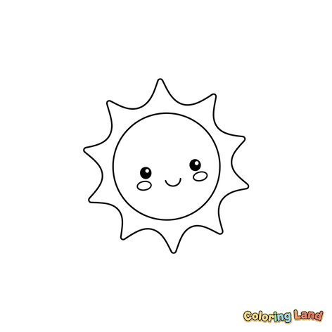 Glückliche lächelnde Kawaii Sonne