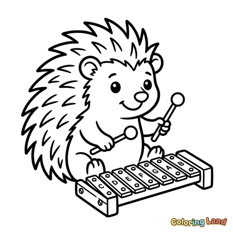 Hérisson Musicien avec Xylophone