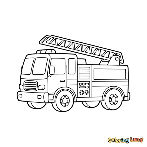 Camion de Pompiers avec Échelle