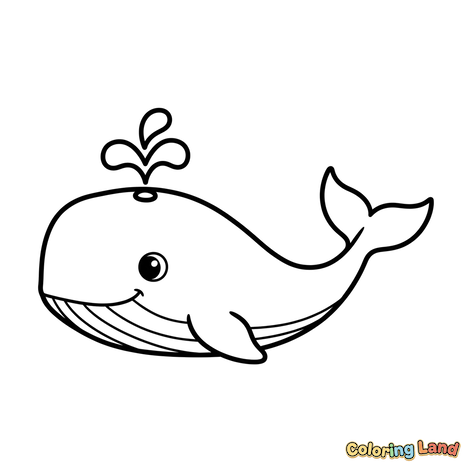 Happy Whale with Water Spout