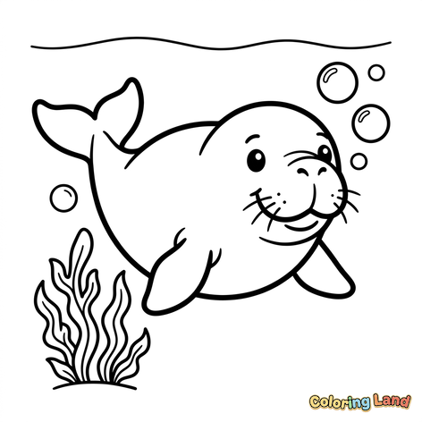 Foca bebé feliz bajo el agua