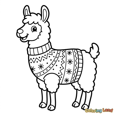 Cute Llama in a Winter Sweater