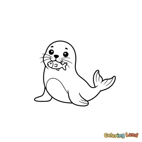 Anjing Laut Lucu dengan Ikan