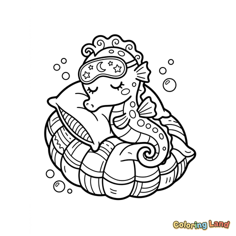 Sleeping Seahorse with Sleep Mask