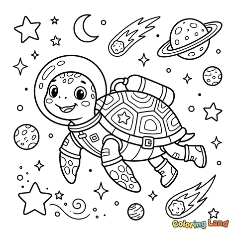 Tortue Astronaute dans l'Espace