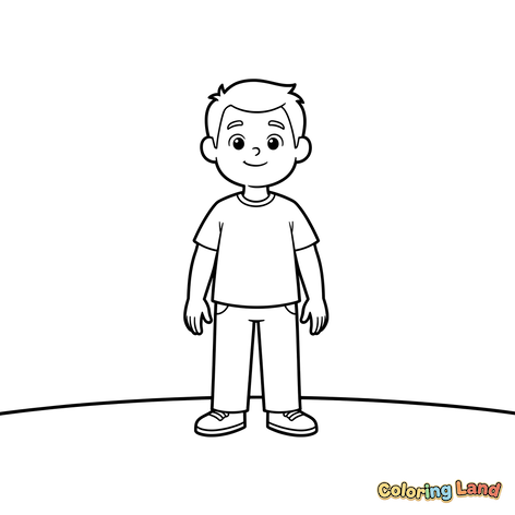 Jeune Garçon Souriant Debout