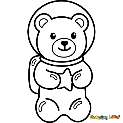 Teddybeer Astronaut Houdt een Ster Vast