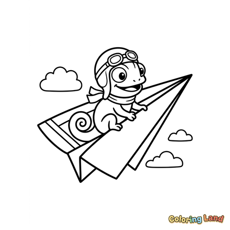 Camaleão Aviador num Avião de Papel