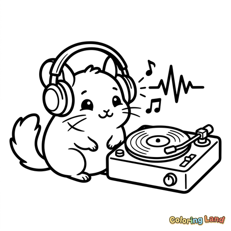 Hâmster DJ com Toca-discos