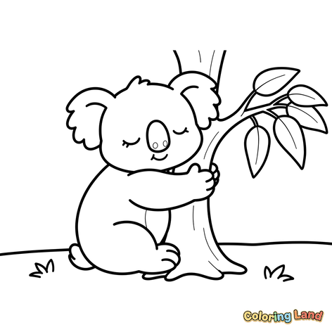 Schattige Koala Die een Boom Omhelst