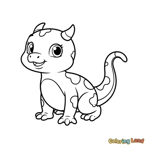 Cute Baby Dragon with Spots