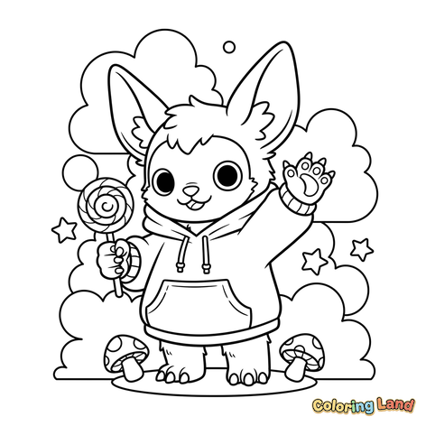 Hewan Lucu Berhoodie dengan Lolipop