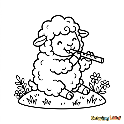 Musical Flute-Playing Sheep