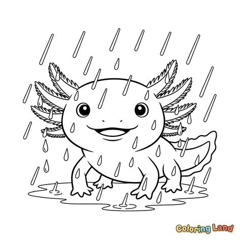 Axolotl Gembira di Tengah Hujan