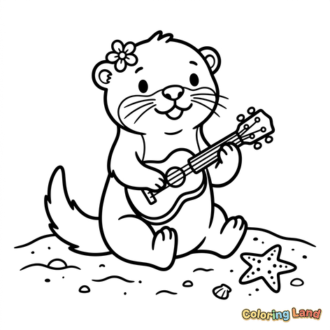 Musikalsk oter på stranden