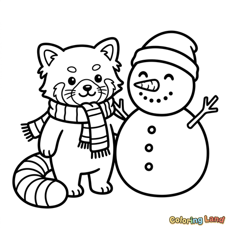 Guaxinim Fofo e Boneco de Neve Amigos de Inverno