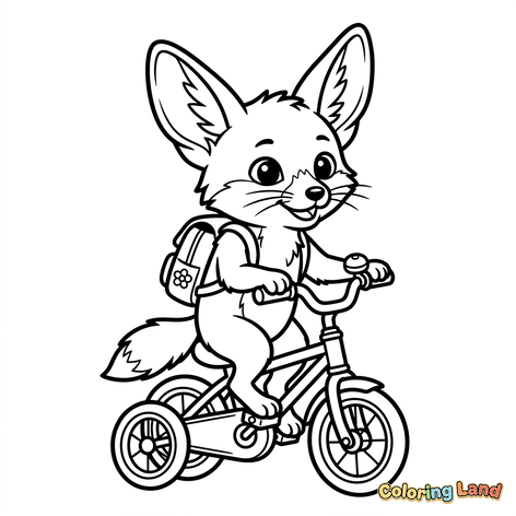 Cute Fennec Fox on a Tricycle