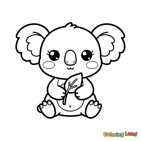 Bedårende koala holder et blad