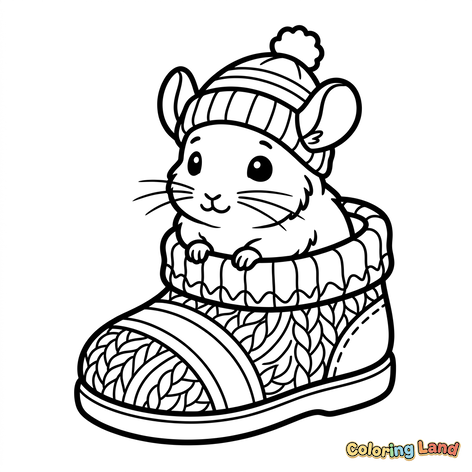 Süße Maus im Winterstiefel