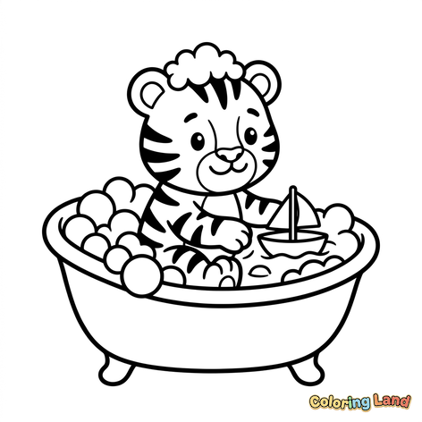 Tigerbaby im Schaumbad