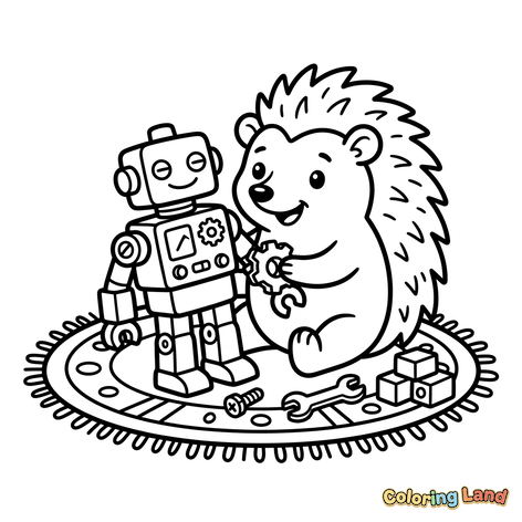 Hedgehog and Robot Playtime