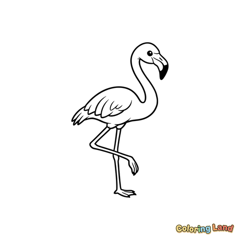 Elegant Flamingo Posing on One Leg