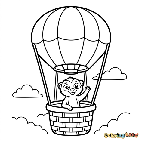 Simpatica scimmietta in mongolfiera