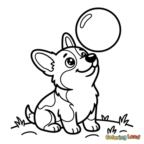 Lindo Filhote de Corgi e Bolha