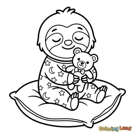 Slaperige Baby-luiaard met Teddybeer