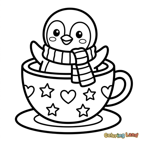 Penguin Lucu di Cangkir Teh yang Nyaman